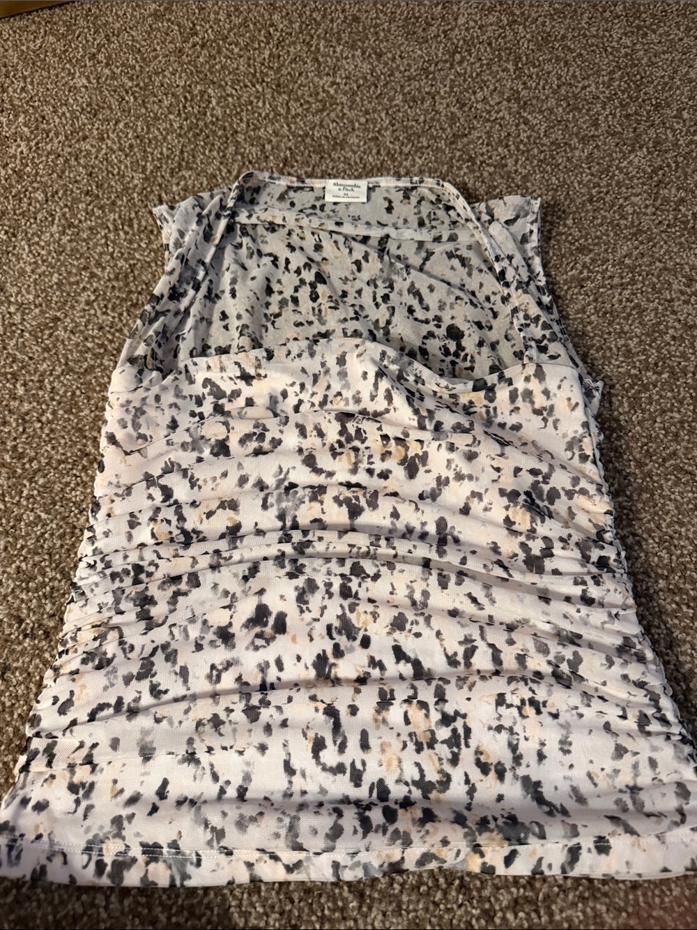 Abercrombie & Fitch Cream Leopard-Print Camisole